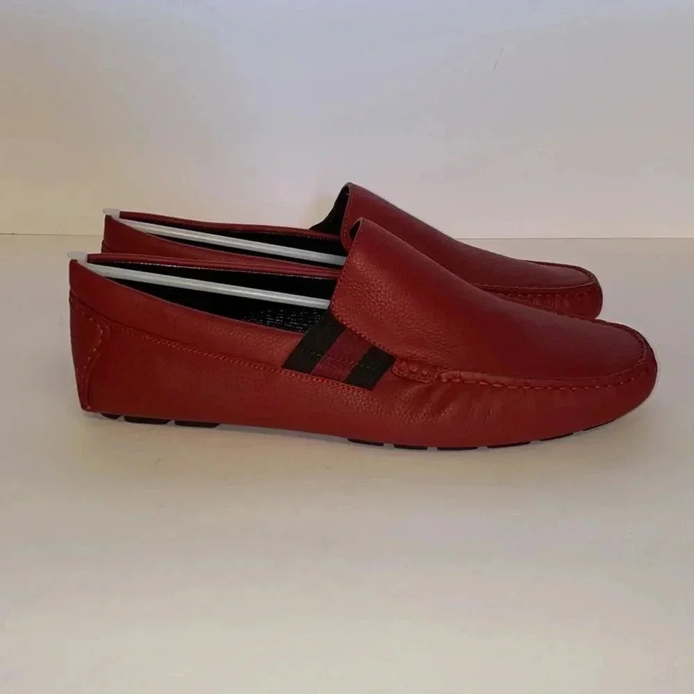 Gucci Driver Red Leather Loafers G7, US8